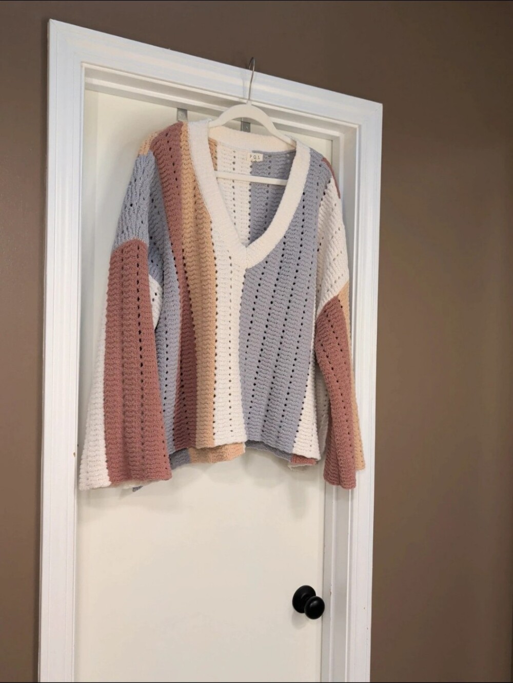 POL chunky knit boho bell sleeve sweater
